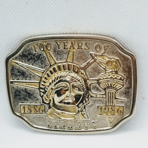 OF * Lady Liberty Belt buckle Silve-tone - Picture 2 of 6